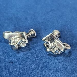 Alice Vintage 60s Filigree Silver Ribbon Screw Back Earrings